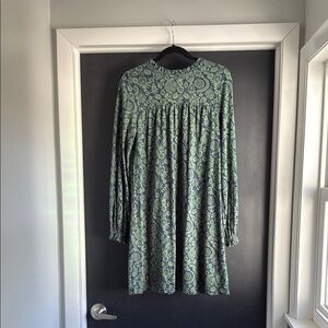 Boden Green Smocked Sundress with Mock Neck